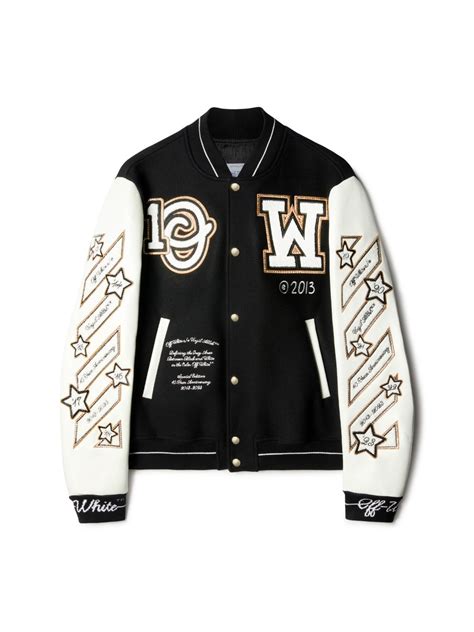 off white varsity jacket replica